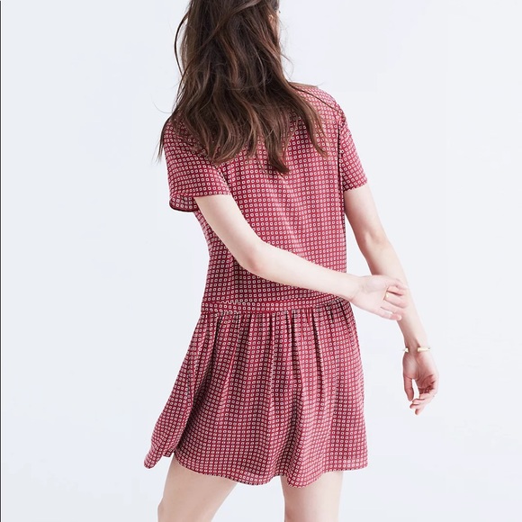 Madewell 100% Silk Pattern Print Pullover Drop-Waist Dress - Picture 5 of 16